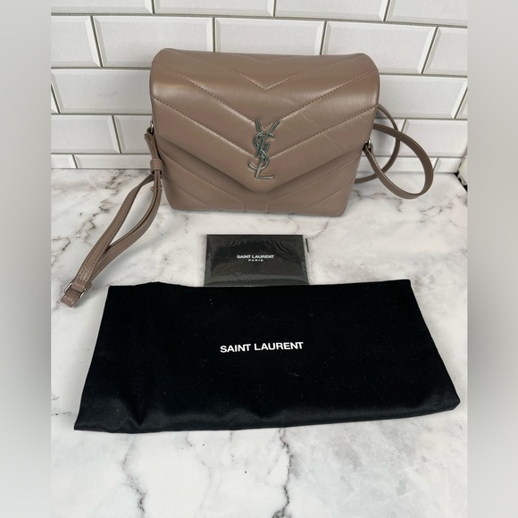 Saint Laurent YSL  Pouch Monogram Piumotto  Mink - Picture 12 of 14